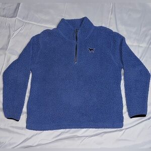 Victoria's Secret PINK VS Sherpa Quarter Zip Pullover Sweatshirt Blue
